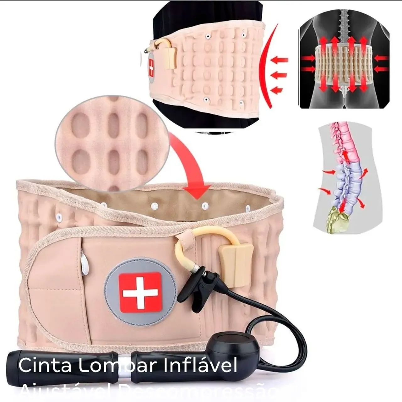 Cinta lombar inflável (descompressão) - Foto 2