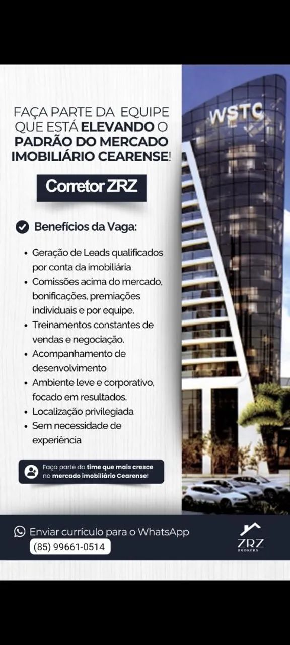 Vaga Corretor de imóveis * Sem experiência *