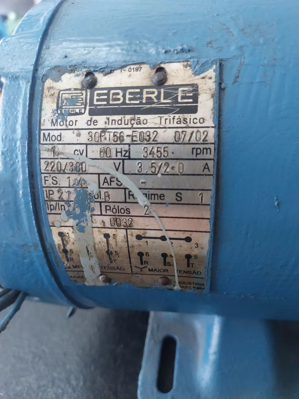 MOTOBOMBA DARKA 1CV 2POLOS MOTOR EBERLE TRIFÁSICO RECONDICIONADO  - Foto 3