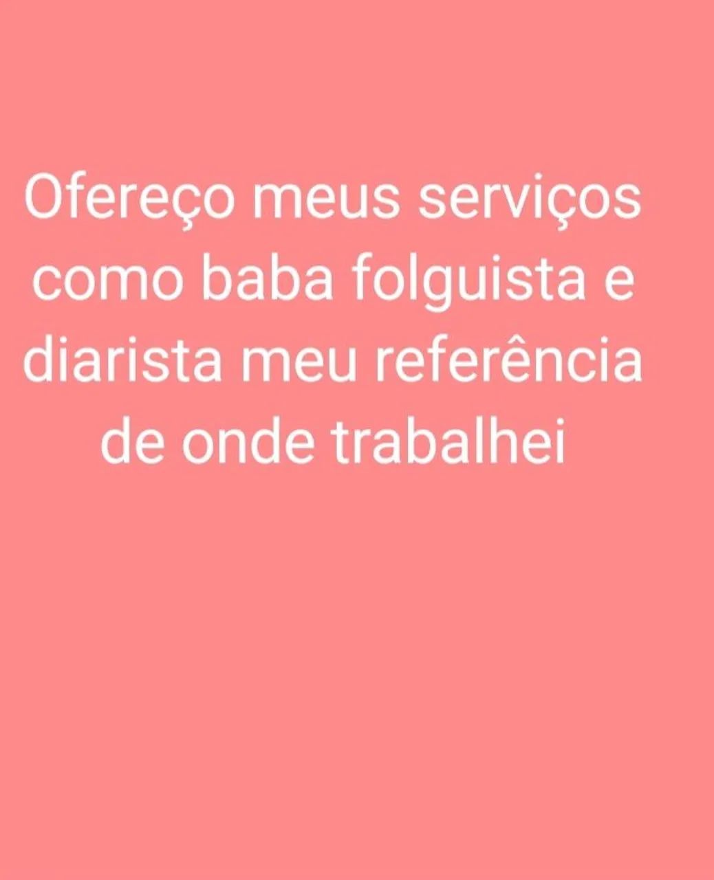 Babá folguista diarista 