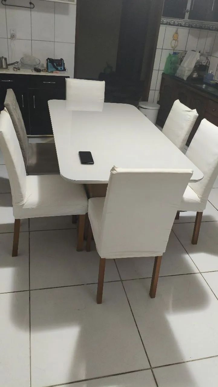 Mesa de jantar de vidro temperado + Conjunto de 6 cadeiras - Foto 4