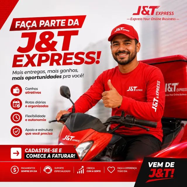 ? SEJA UM MOTORISTA PARCEIRO J&T EXPRESS!