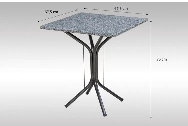 Conjunto mesa quadrada com tampo granito com 4 cadeiras 
