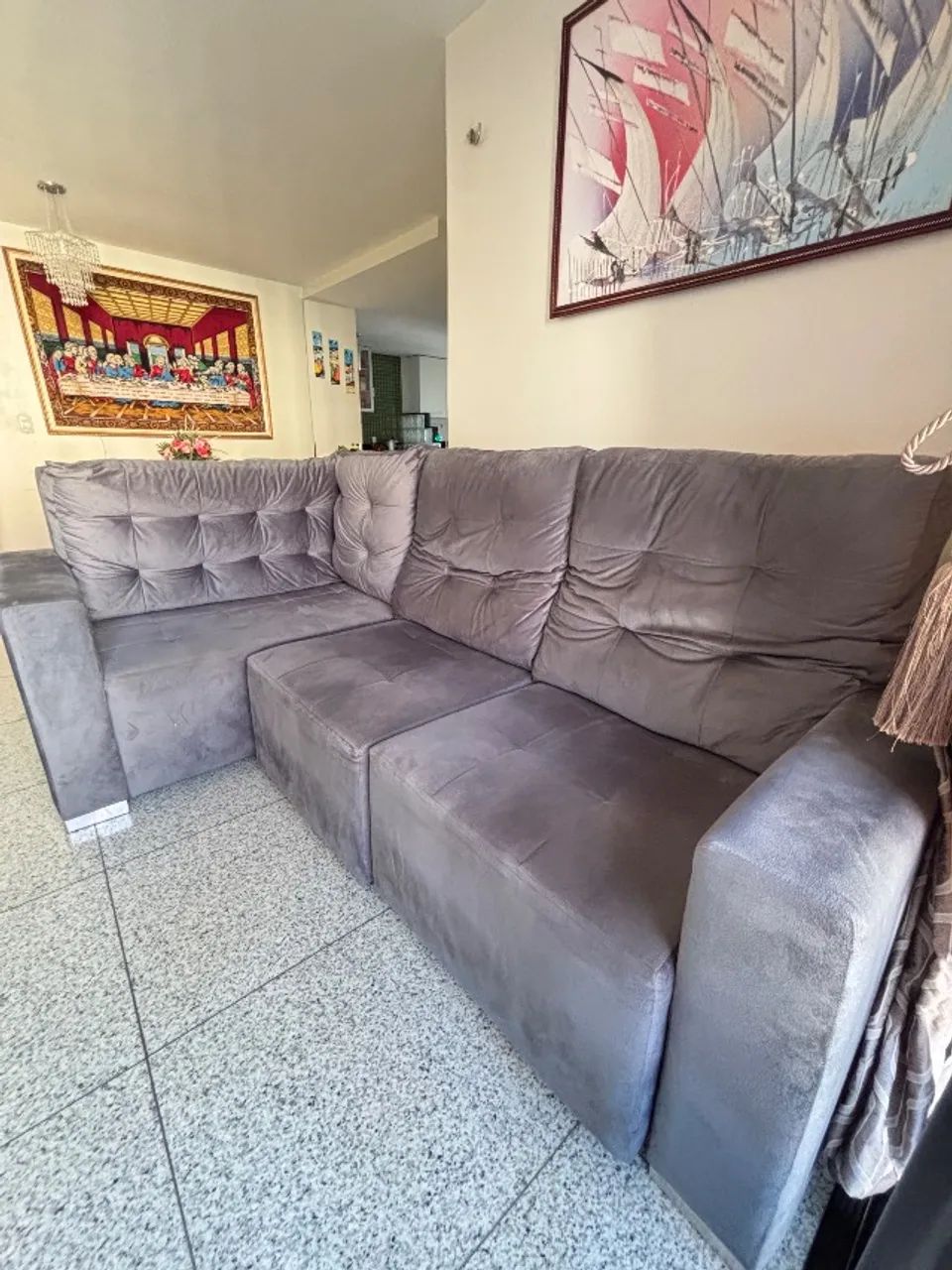 Sofá em L retrátil e reclinável - Foto 5