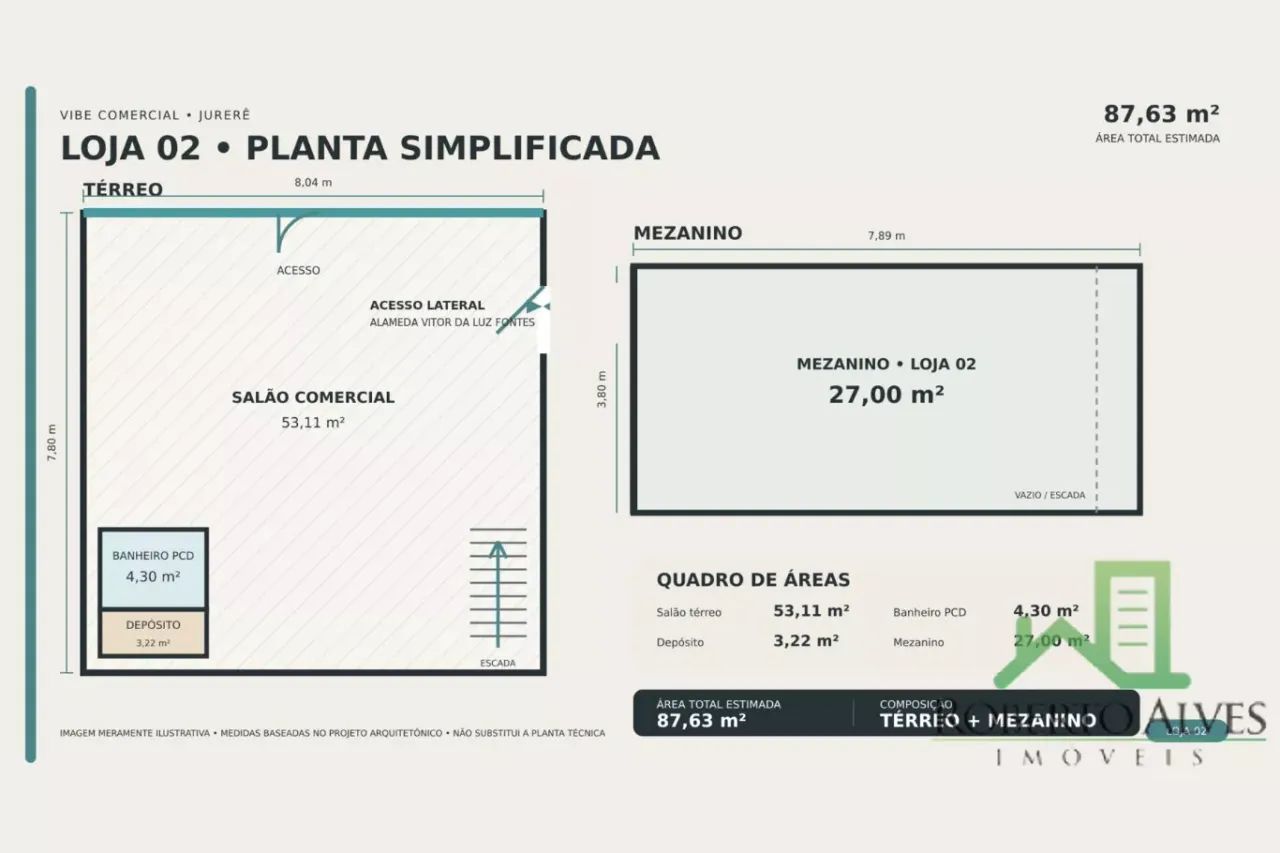 Loja comercial com mezanino | Acesso à Alameda | 87,63 m² - Foto 2