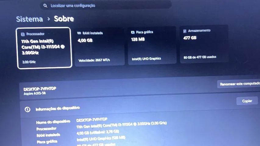 Notebook i3 11 geracao Acre  - Foto 5