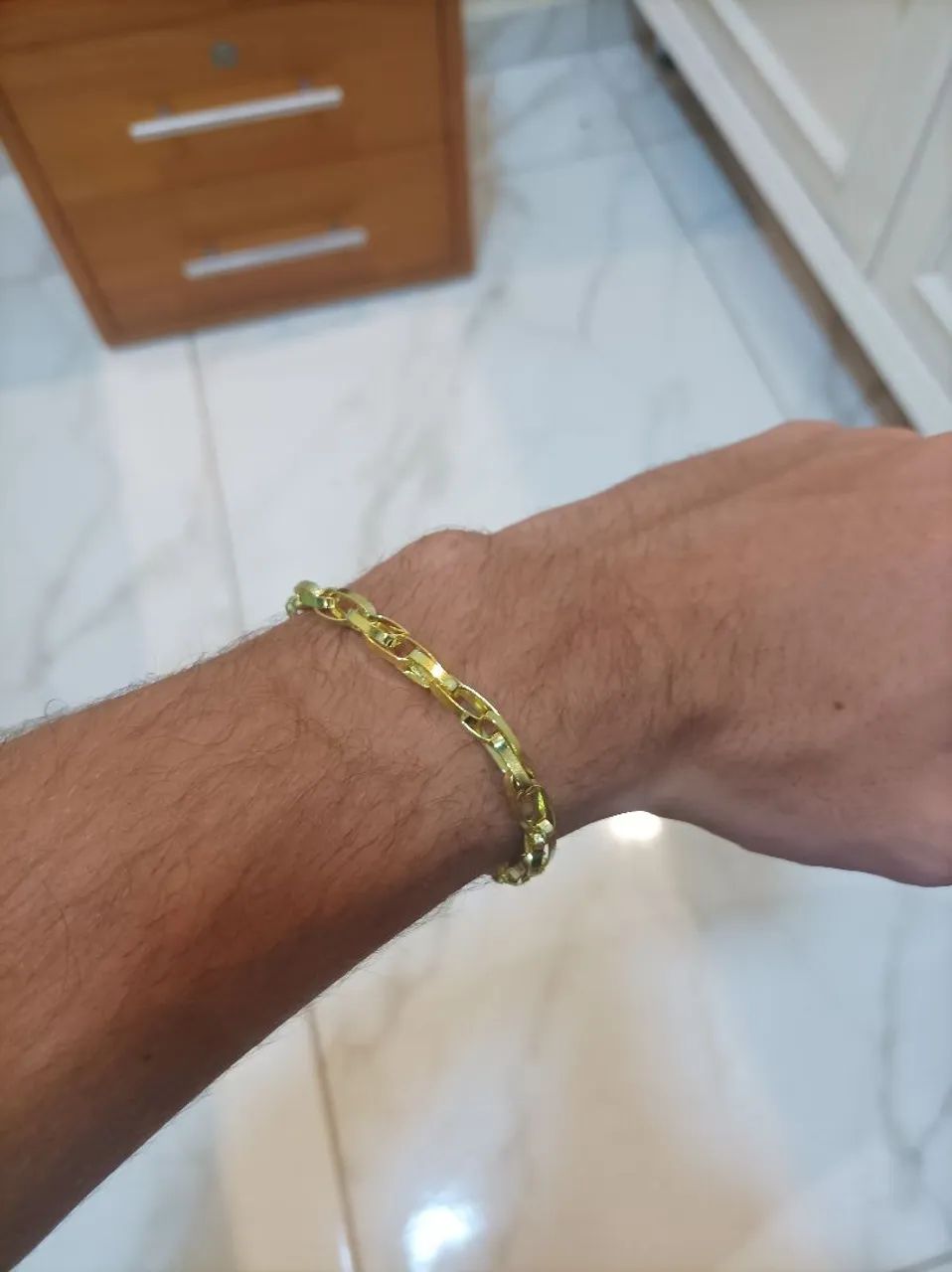 Pulseira modelo elo trançado 