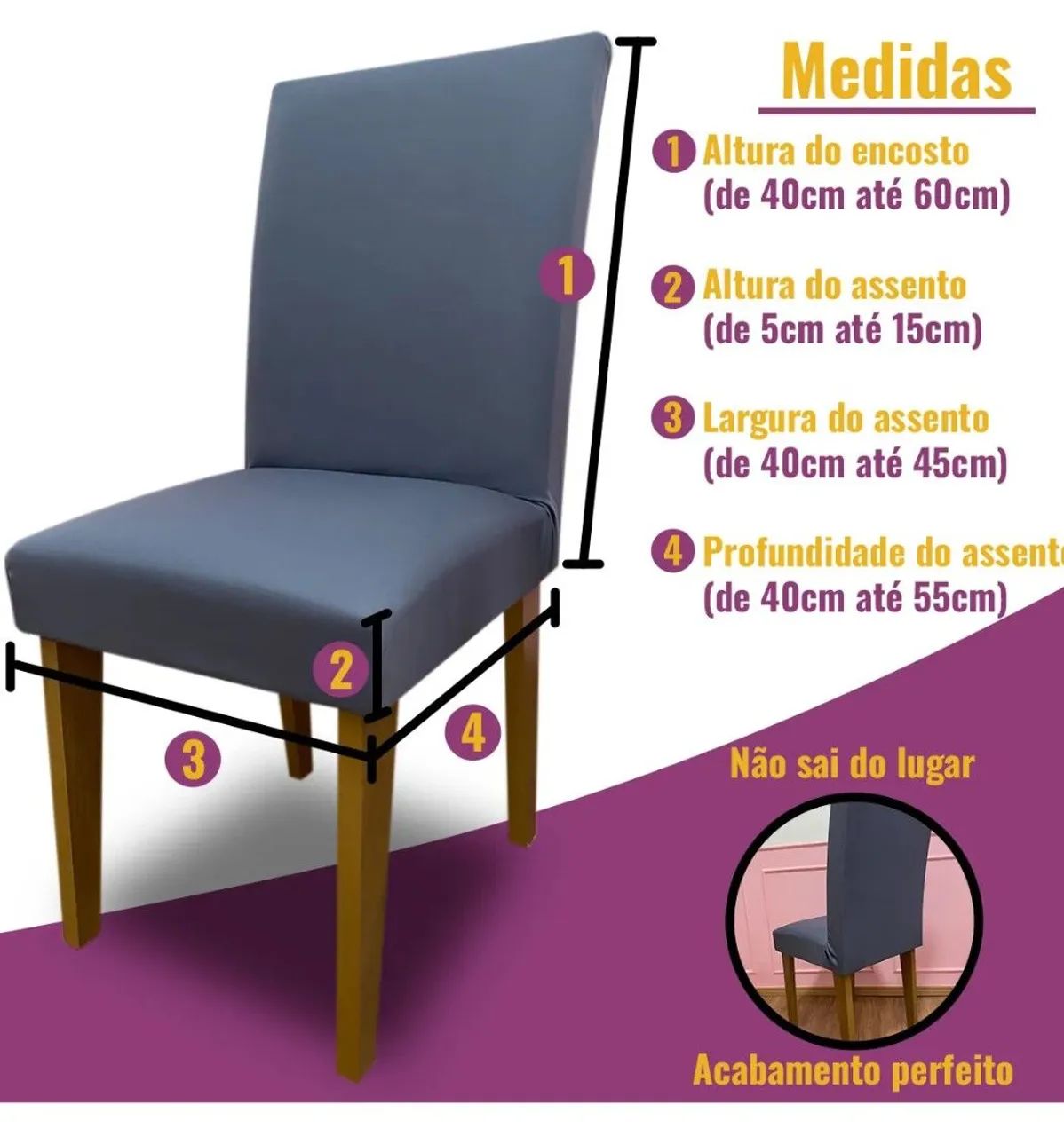 Jogo de capas para cadeiras estofadas - Foto 2