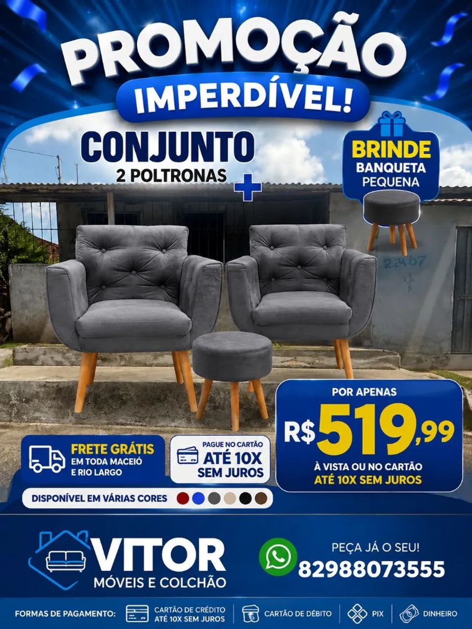 OFERTA DE CONJUNTO POLTRONA + BRINDE
