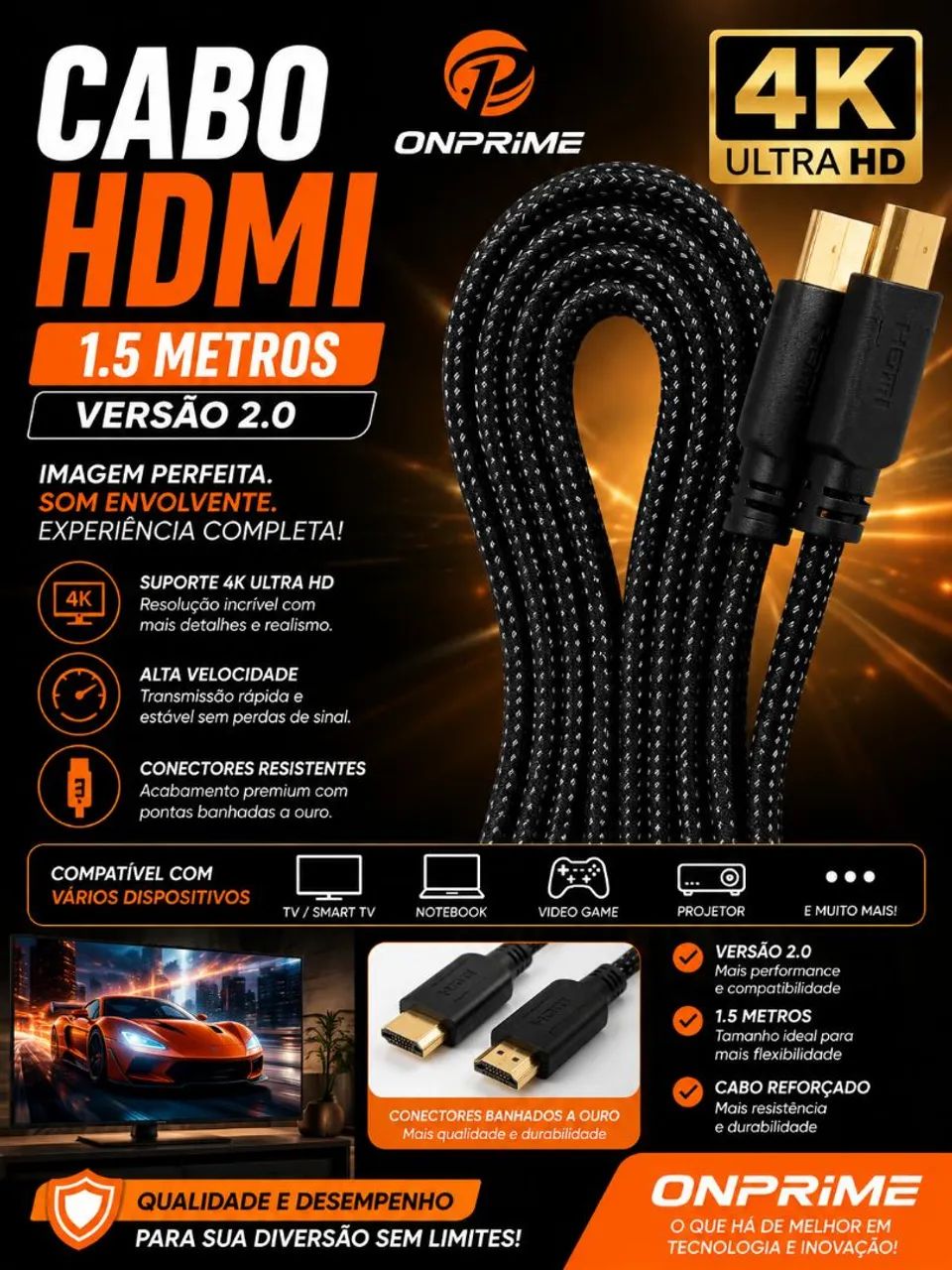 Cabo hdmi 1.5 metros 
