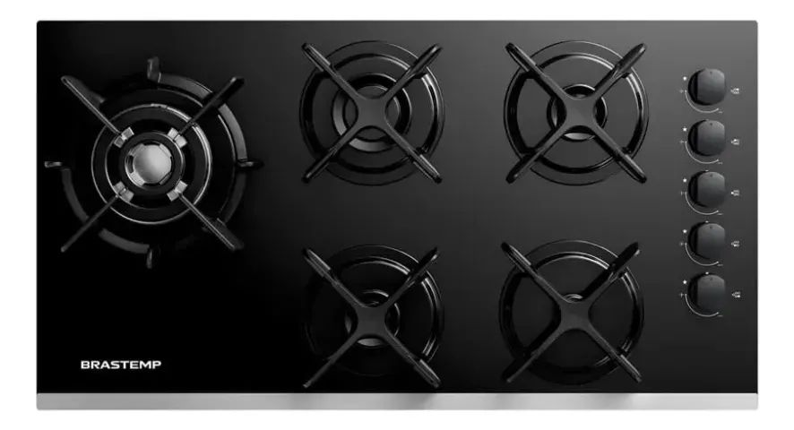 Cooktop 5 Bocas Brastemp BDD86AP Eclipse Collection Com Quadrichama Bivolt - Foto 4