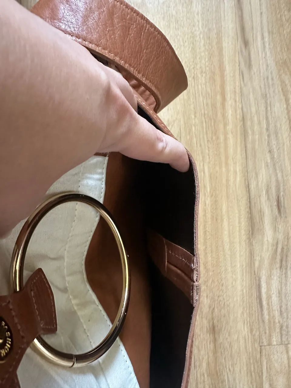 Bolsa couro legítimo caramelo Mr Cat - Foto 3