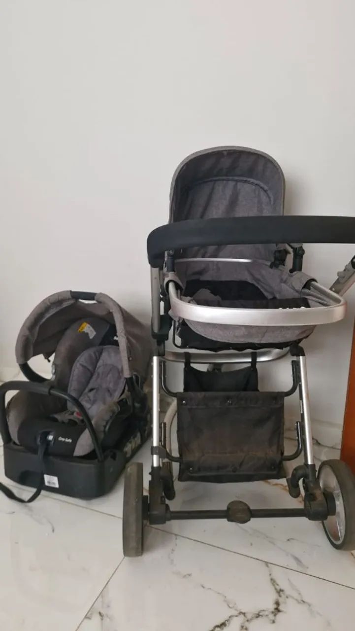 Carrinho de bebê com bebê conforto  - Foto 5