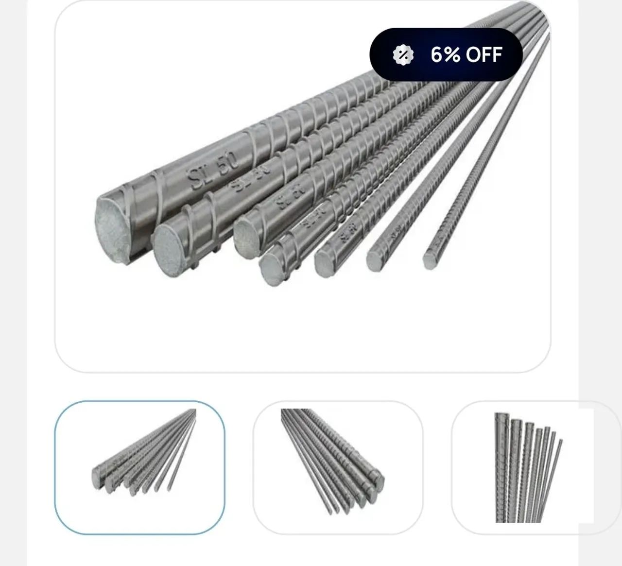 Vergalhão de aço ca 60 6mm barra de 12m