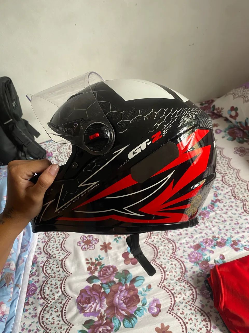 Capacete Fechado Gt 2 Fw3 Cor Preto/Vermelho - Foto 4