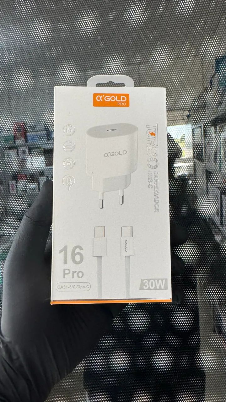 Carregador para iPhone e Android turbo 30W com fonte e cabo tipo c USB-c alta - Foto 2