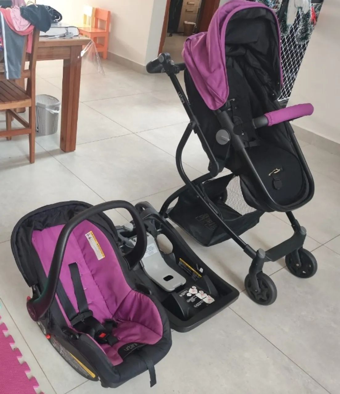 Carrinho bebê Urbini 3 em 1 - Foto 2