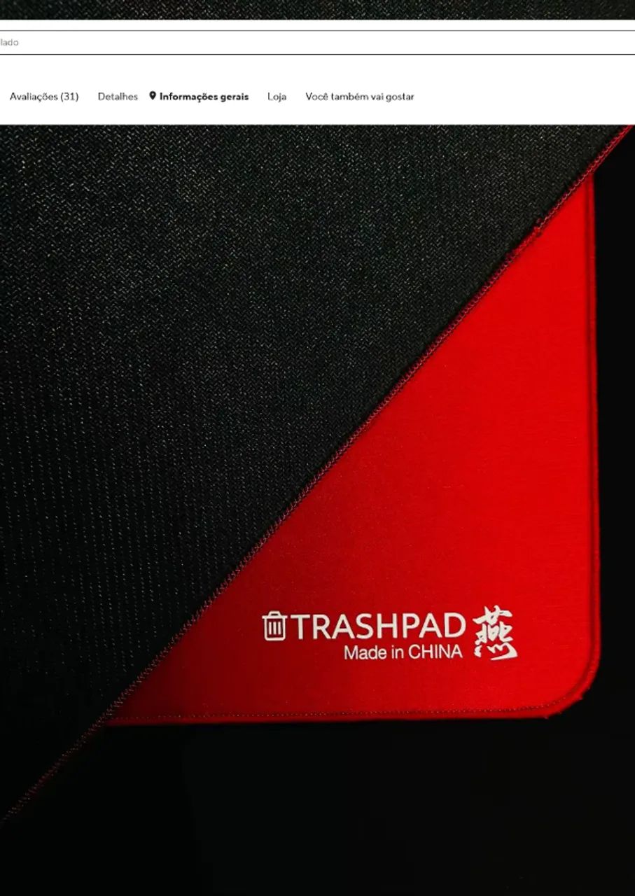 Mousepad TrashPad Red Pro 480x400x4mm - (NOVO) - Foto 3