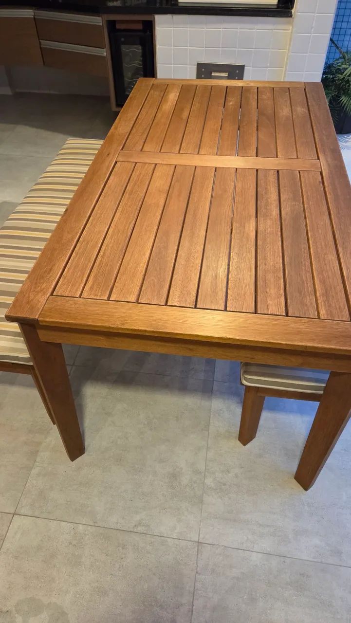 Mesa e bancos para varanda - Foto 3