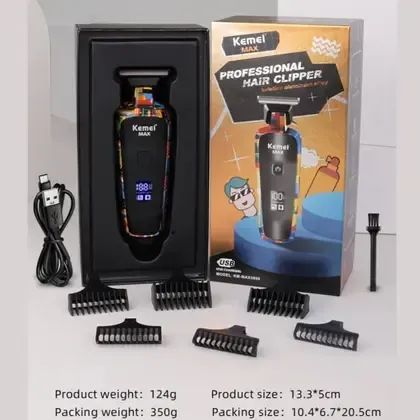 Máquina Profissional De Corta Cabelo Kemei KM-MAX5090 Lacrada (Bateria e USB-C) - Foto 6