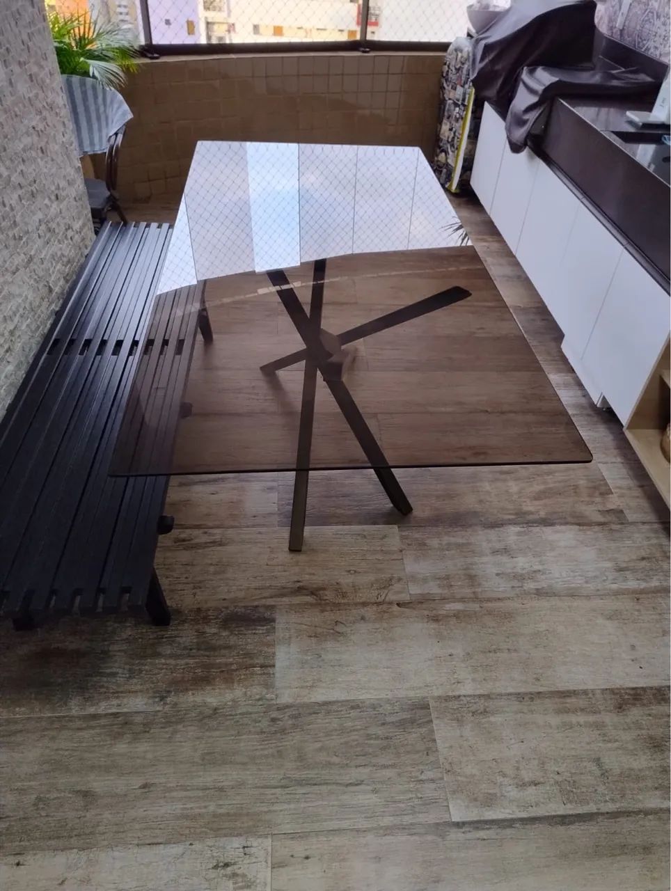 Mesa vidro bronze 1,90x90 - Foto 2
