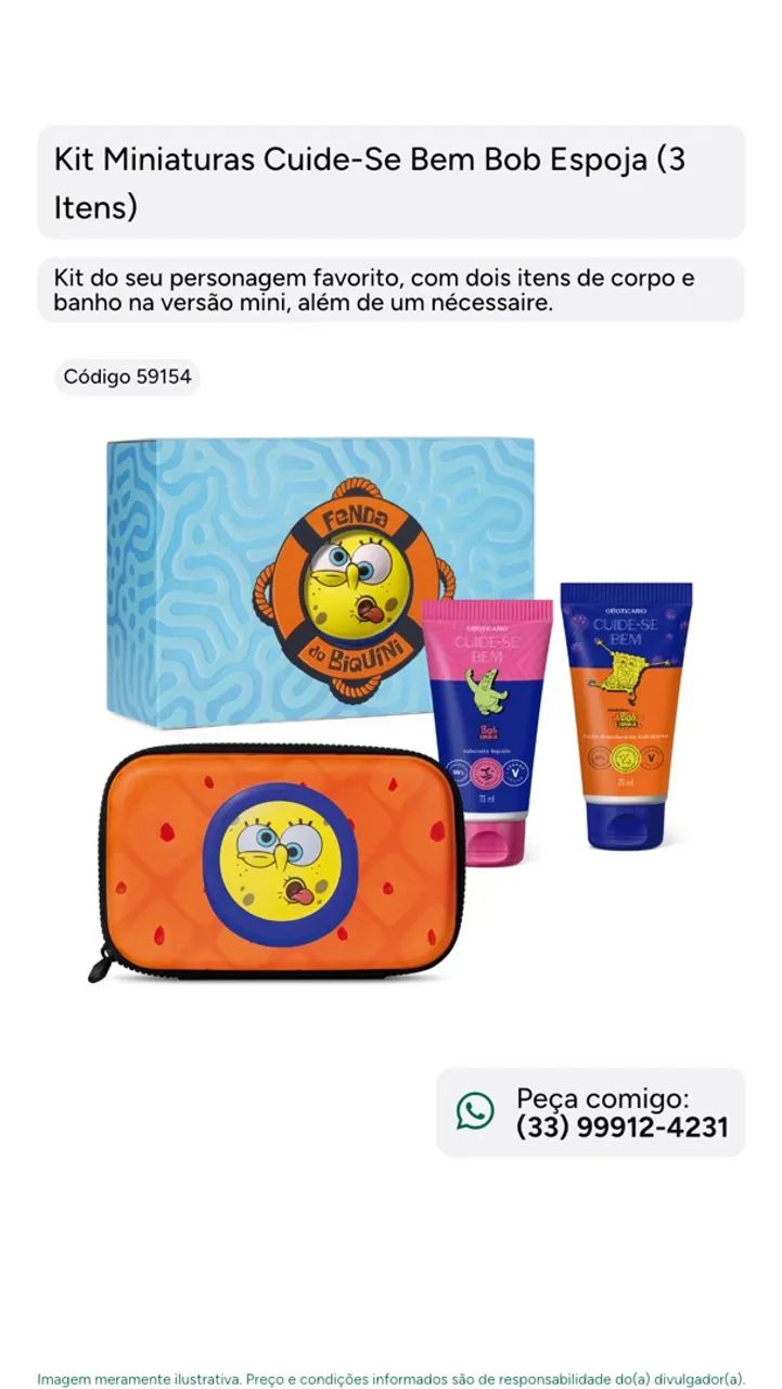 Kit miniatura Bob sponja 