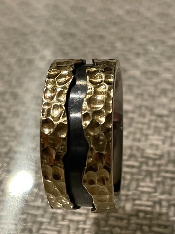 Guerreiro - Anel Ouro 18k + Prata 925 - Foto 4