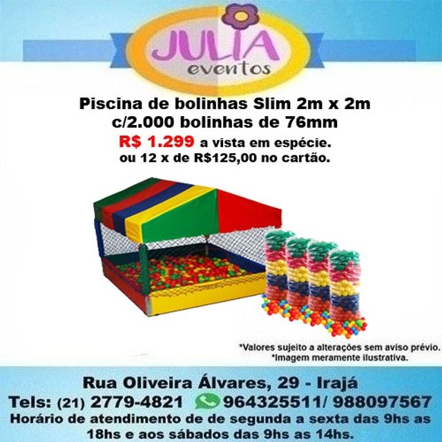 Piscina de Bolinha de 2 m x 2 m com 2.000 Bolas Coloridas