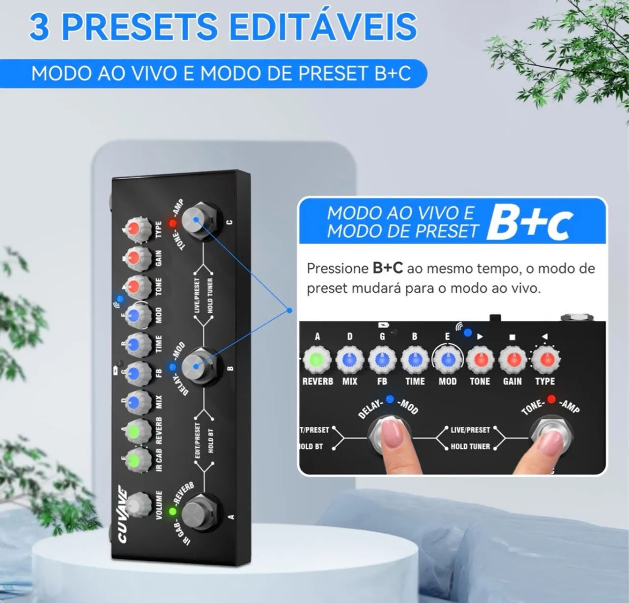Pedal de efeito Cuvave Cube Baby  preto - Foto 3