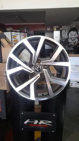 jogo de rodas jetta 17x7,5 5x112 et40 nova grafite diamantada