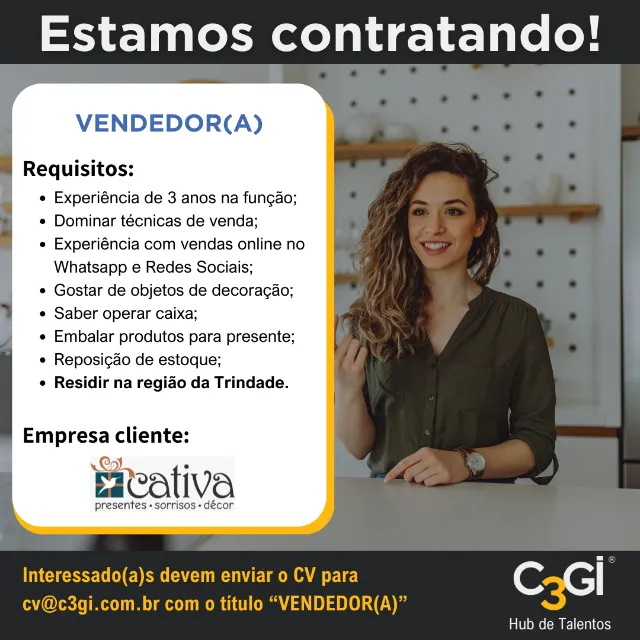 vagas de emprego em trindade GO