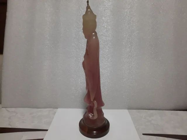 Vela escultura Oriental Chinesa O Imperador, com peanha atrai fortuna prosperidade Antiga  - Foto 3