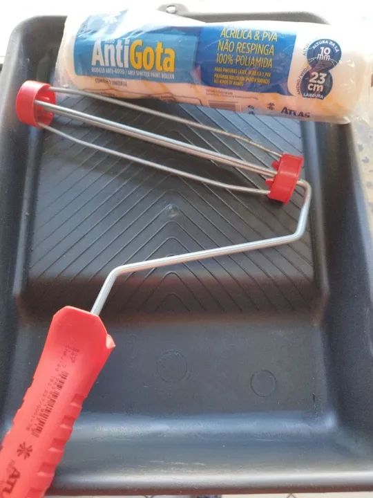 (Em Loja)Bandeja + Rolo de pintura Antigota Atlas 23cm - Foto 2