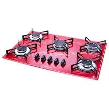 Fogão Cooktop 5 Bocas Vermelho 