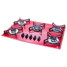 Fogão Cooktop 5 Bocas Vermelho