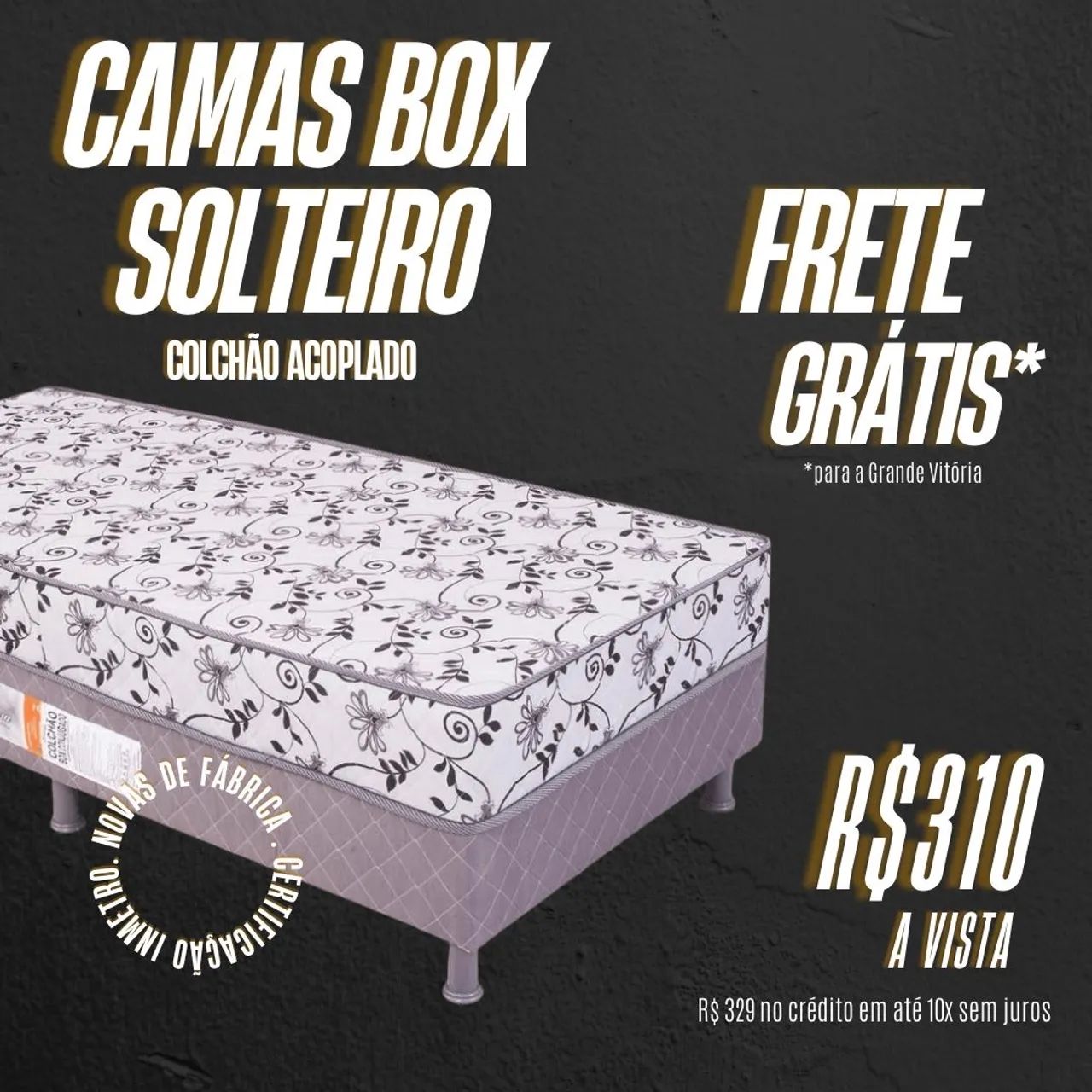 Cama box solteiro acoplada 