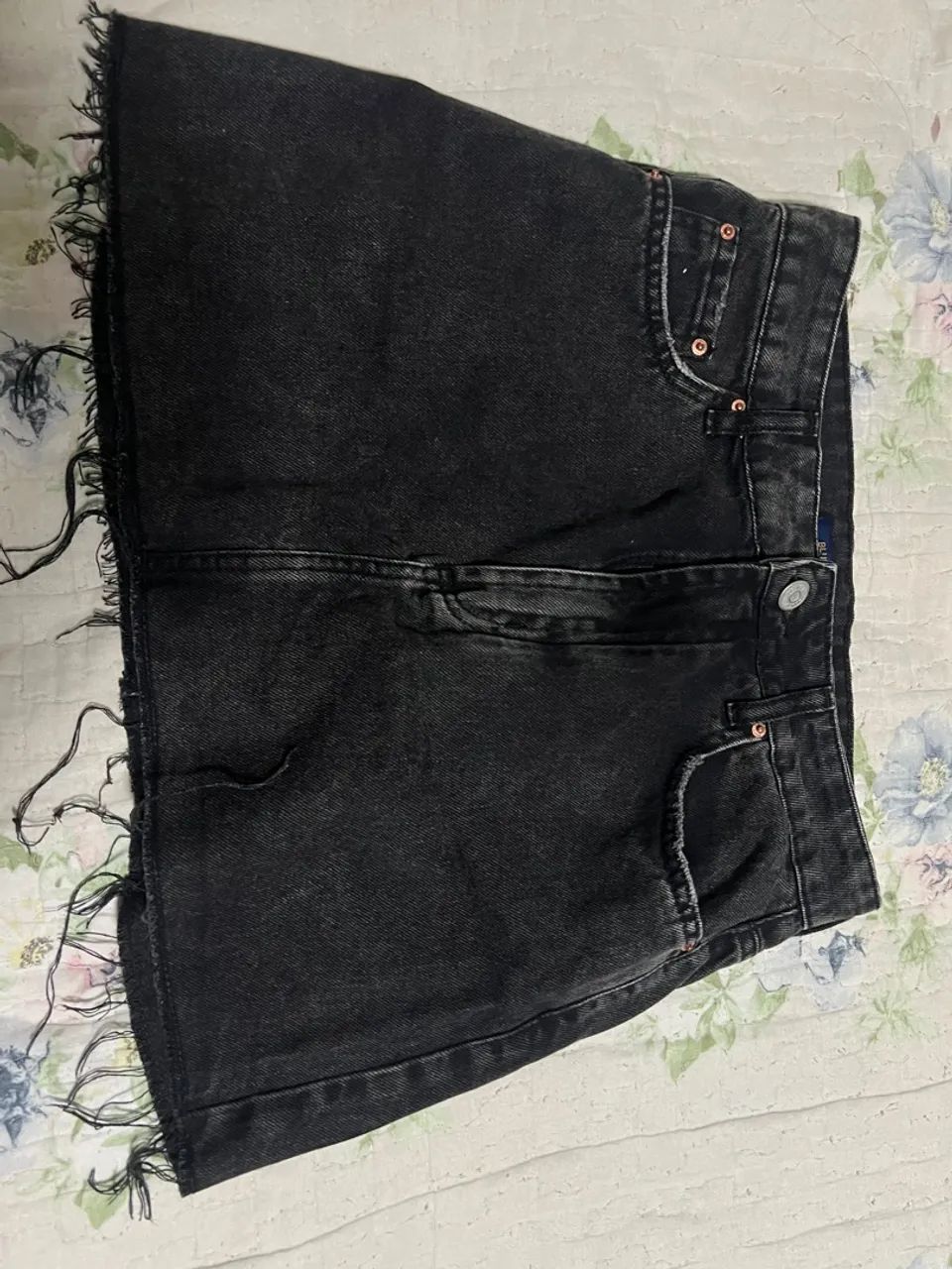 Saia jeans preta