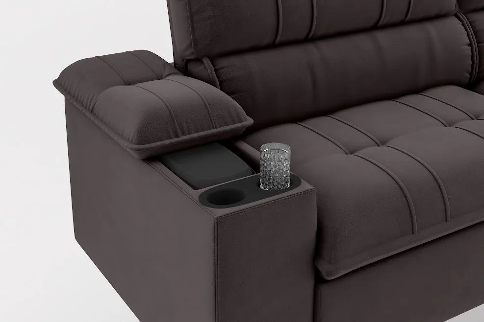 Sofá Retrátil Reclinável 2,10m Leme Design Moderno t433 - Foto 3