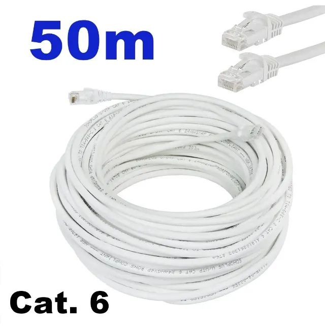 Cabo Rede Rj45 50m Ethernet Patch Cord Cat5e Azul 50 Metros