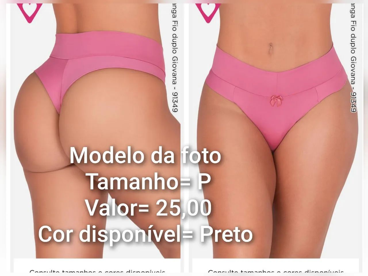Calcinha Fio Duplo Brida - P - Preta - Foto 2