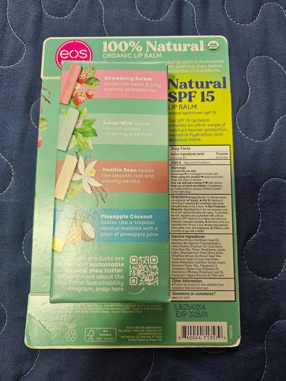 EOS 100% Natural Lip Balm - 8 Pack - Foto 2