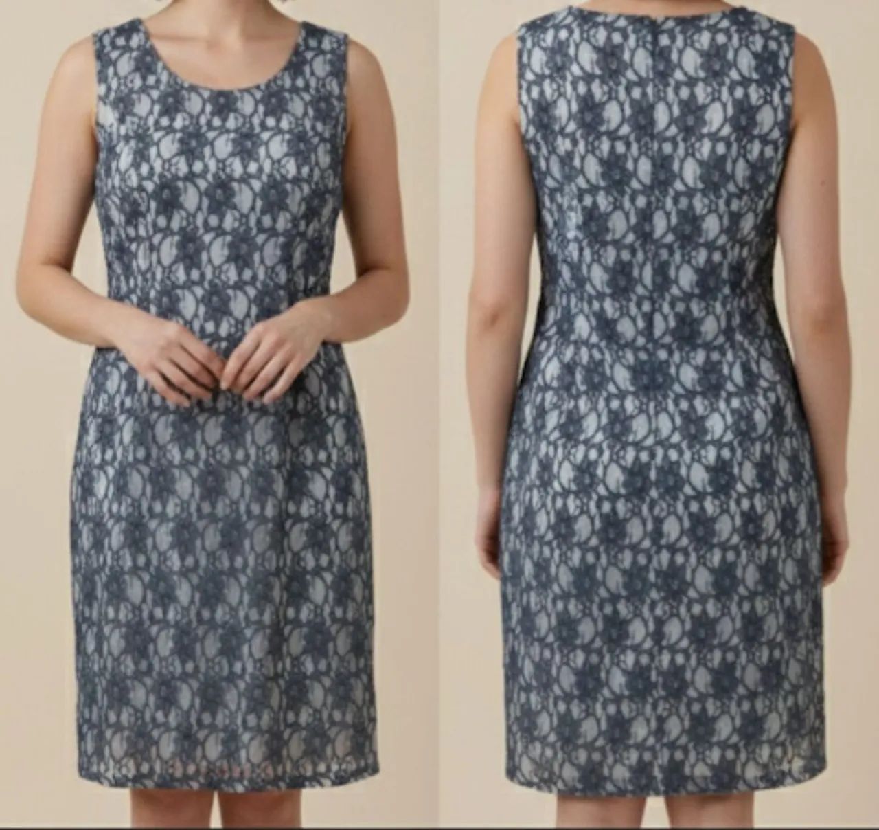 Vestido Preto de Renda com fundo cinza - Foto 3