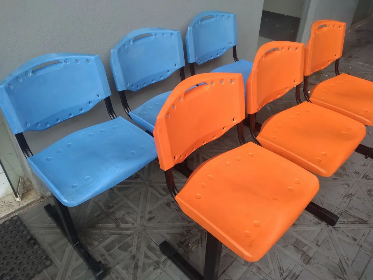 Cadeiras de espera/auditório azuis - Foto 4