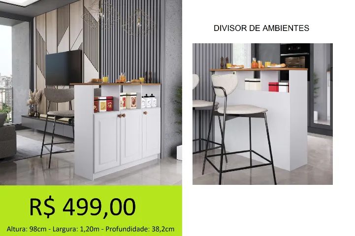 Bancada americana / divisor de ambientes
