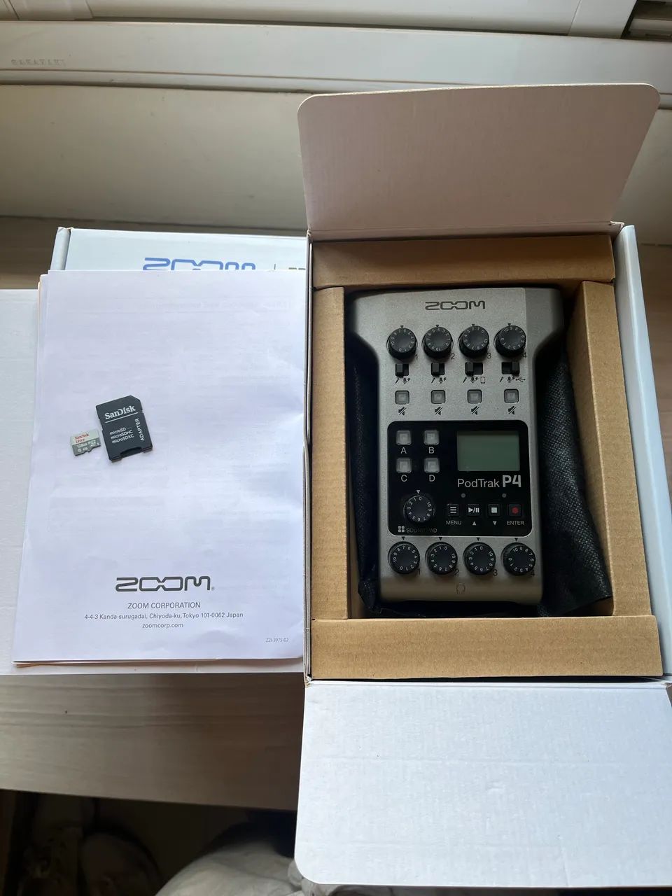 Zoom PodTrak Gravador de Podcast P4 + cartão memória micro sd 128gb - Foto 2