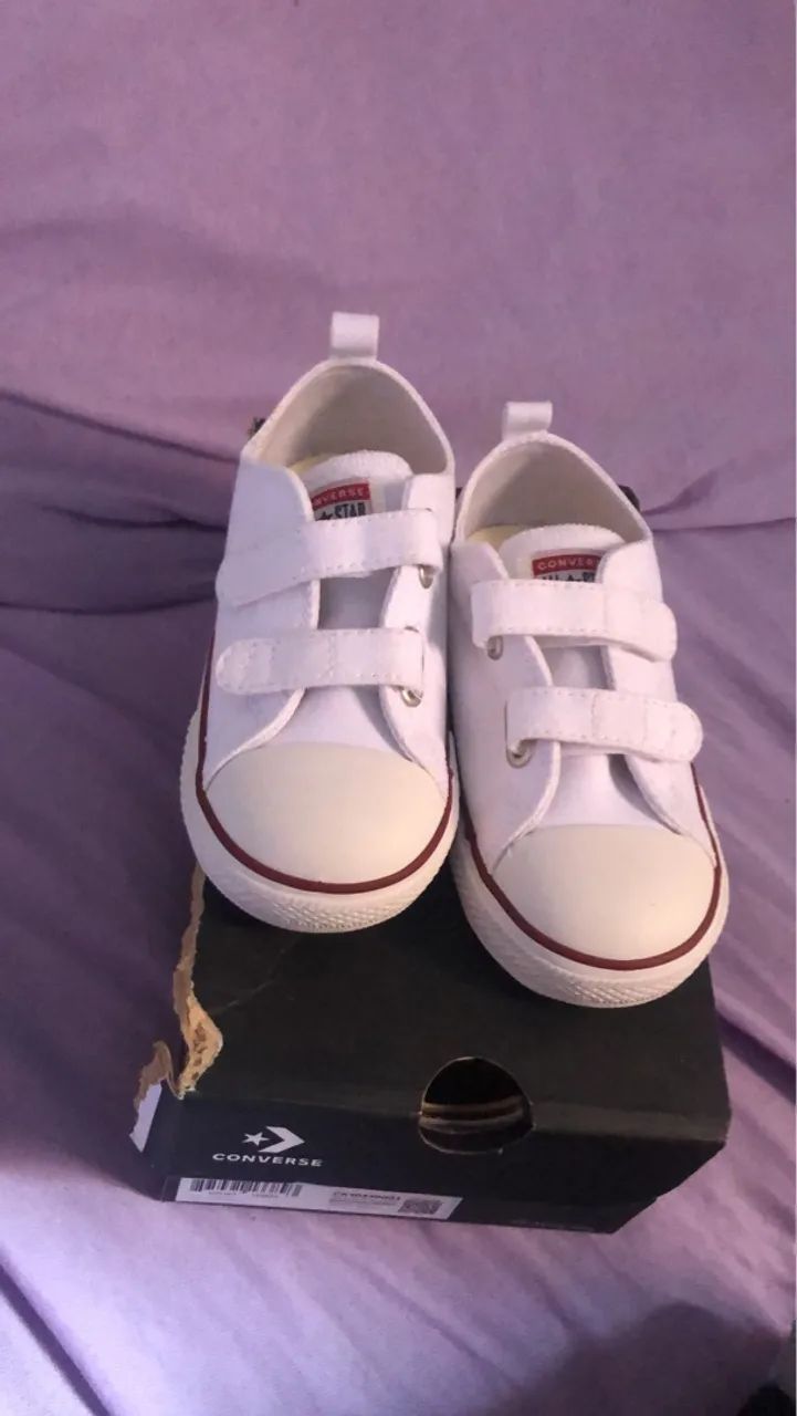 Converse Infantil Branco com Velcro