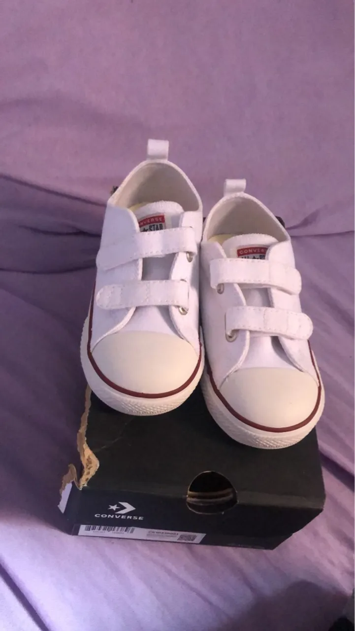 Converse Infantil Branco com Velcro