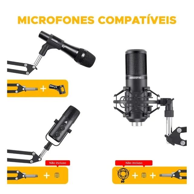 Suporte para Microfone de Mesa Maono AU-B01 Braço Articulado - WZetta - Foto 4