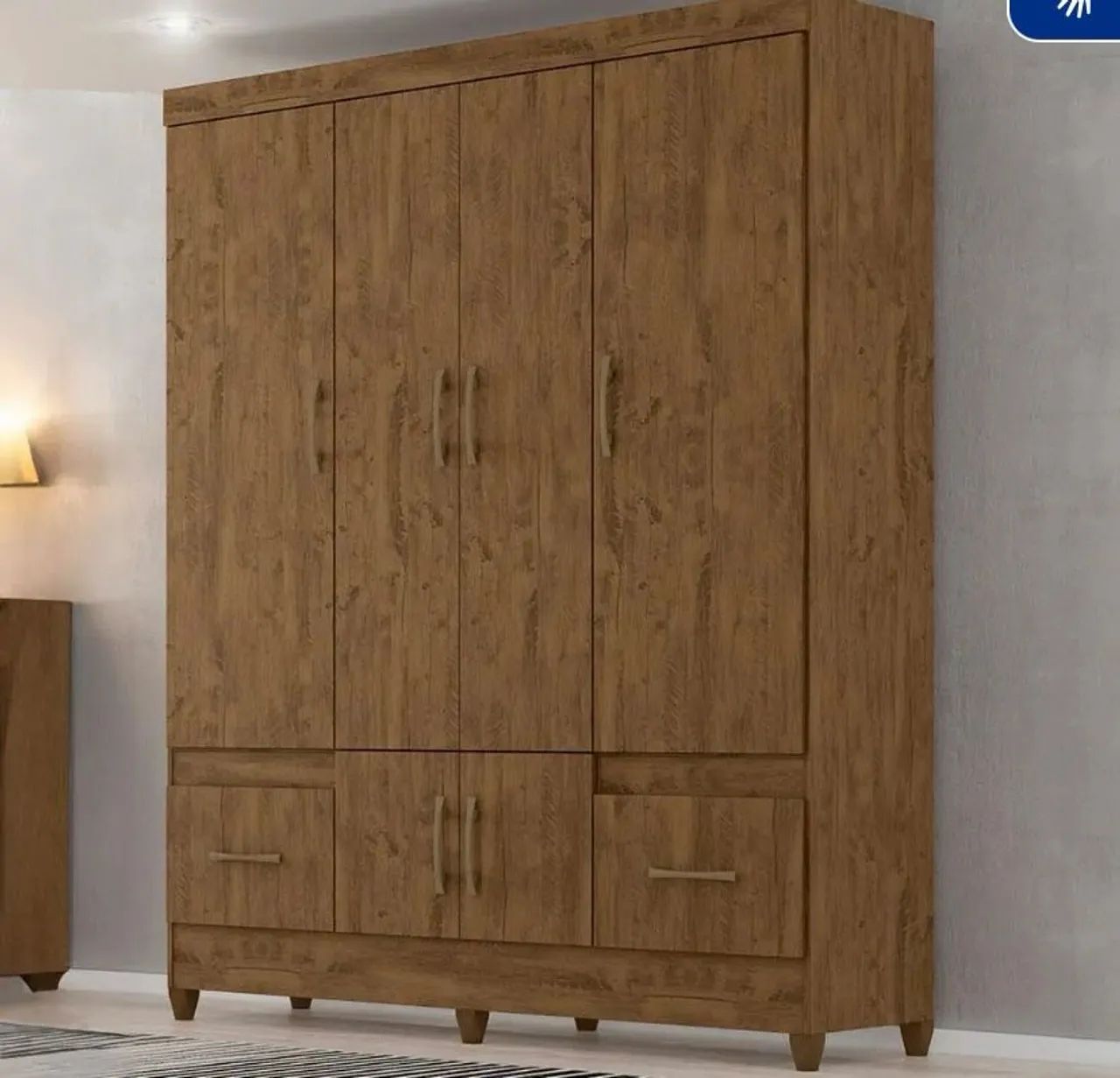 Guarda-Roupa Amadeirado com Amplo Espaço Interno - Foto 3