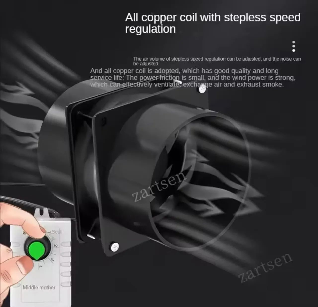 Exaustor 80mm Usb Com Dimmer 5 Velocidades Cultivo Indoor Coifa 15w grow  - Foto 2